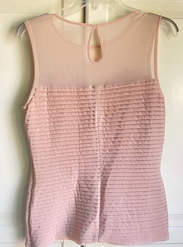 Cache Women’s Sleeveless Polyamide Peachy Pink Blush Blouse Top Sz M NWT - Picture 3 of 10